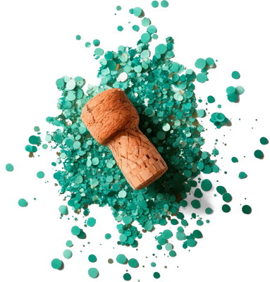 Kurk & confetti Cadeau met strik