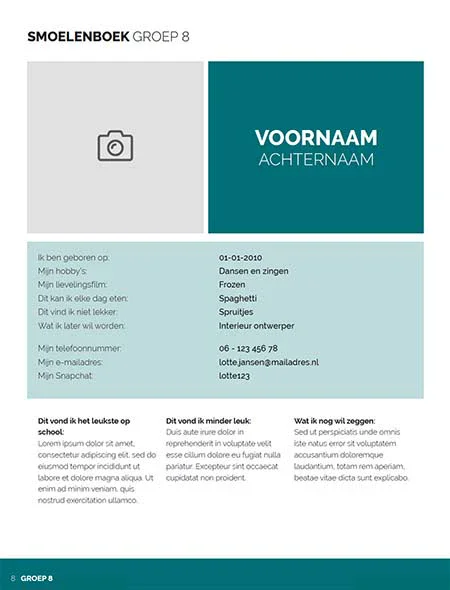 1 pagina per persoon