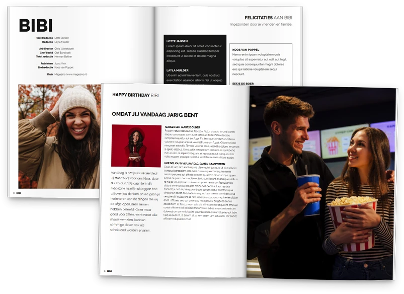 Magazine voorbeeld, verjaardag
